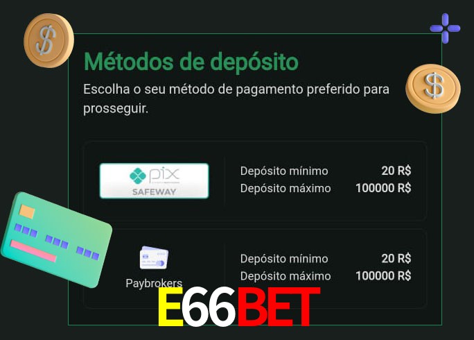 O cassino E66BET oferece uma grande variedade de métodos de pagamento